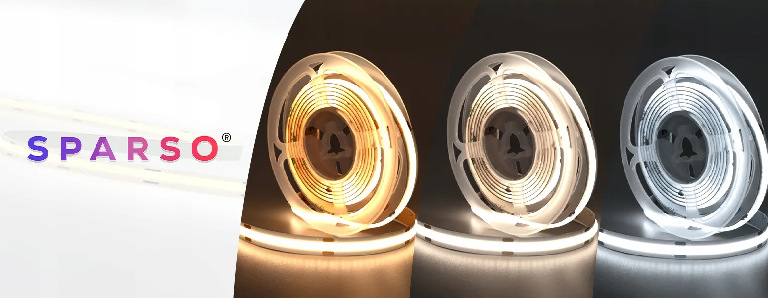 Sparso zestaw taśma LED COB 5m 24V 6500K Taśma LED COB CCT 5m Neon 24V 2700-6500K ZMIANA BARWY pilot ZASILACZ