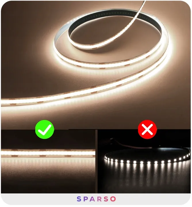 Sparso taśma LED COB 10m 24V 4000K neutralna biała 320 LED/m – Technologia COB – jednolite światło bez kropek