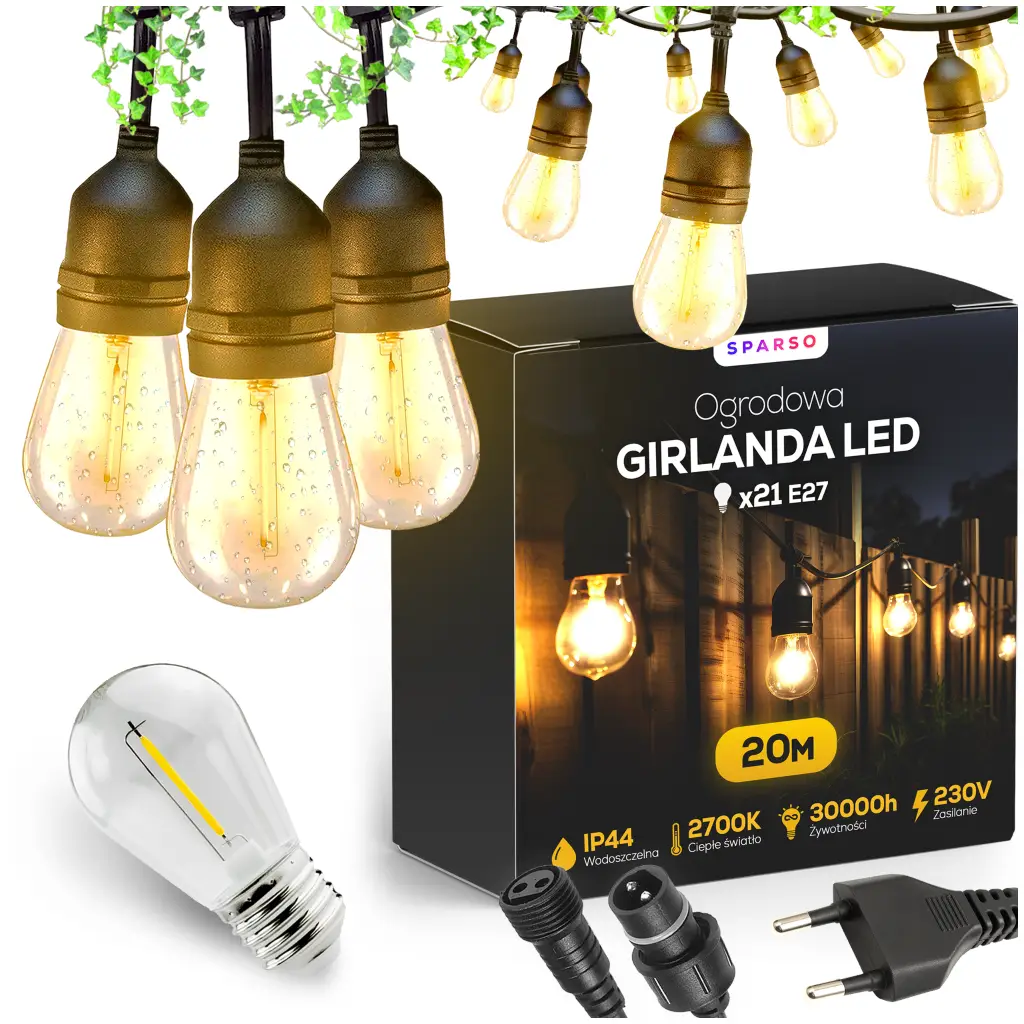 Sparso oświetlenie LED 20m GIRLANDA 20m 20 LED | Idealna dla Twojego ogrodu!
