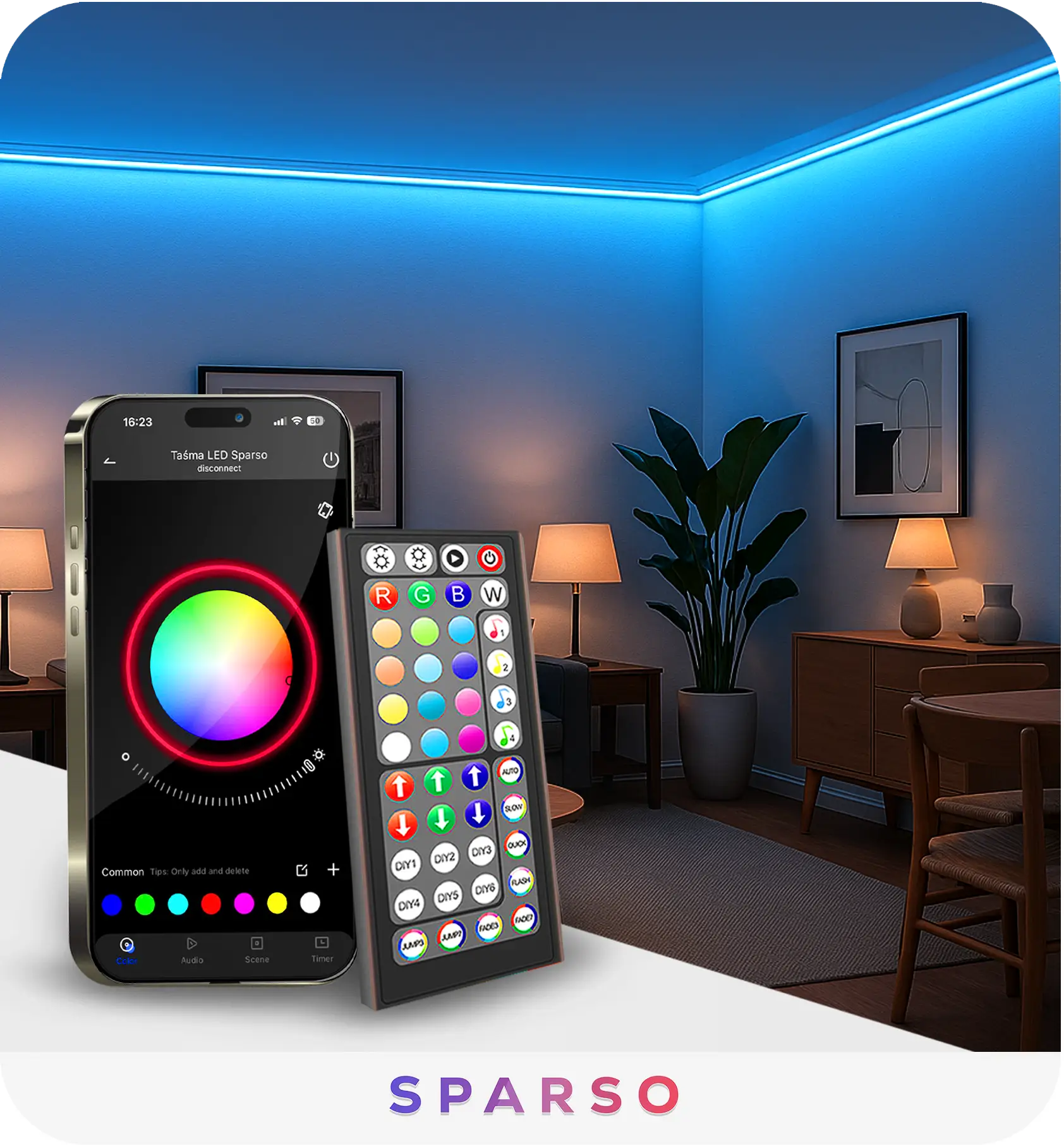 Sparso taśma LED NEON 20M 24V wodoodporna Sterowanie aplikacją i pilotem