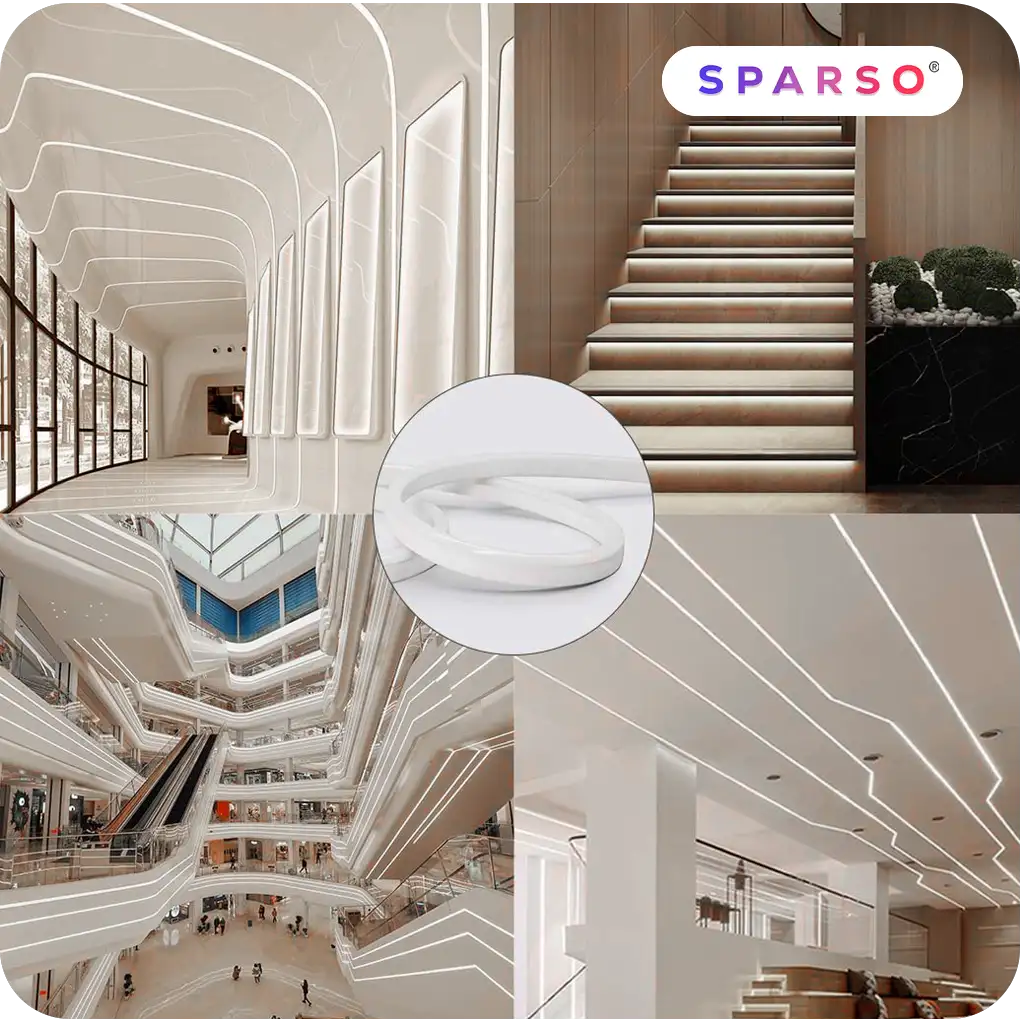 Sparso taśma LED Neon 1m 230V 4000K IP67 neutralna biała wodoodporna Szerokie zastosowanie w domu i na zewnątrz