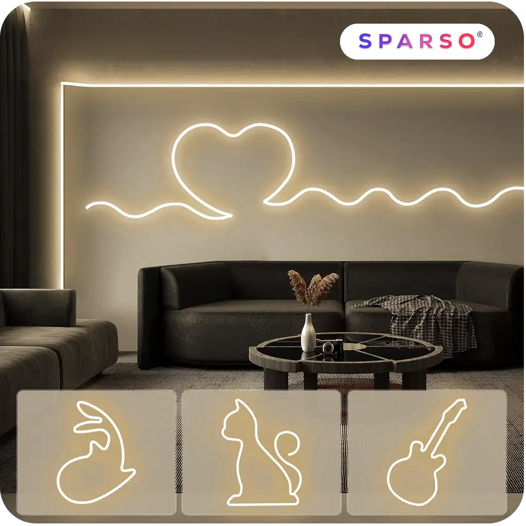 Sparso taśma LED Neon 1m 230V 4000K IP67 neutralna biała wodoodporna ELASTYCZNY Neon - Giętki jak guma!