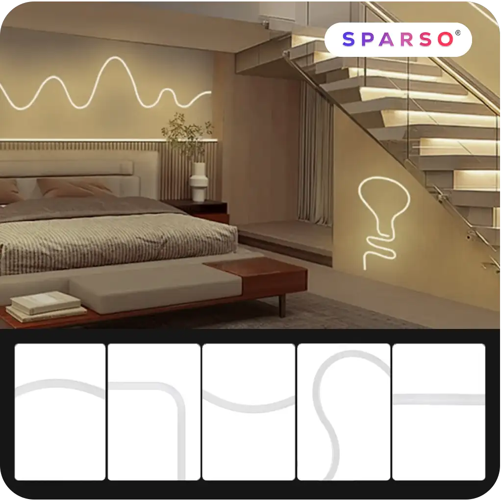 Sparso taśma LED Neon 1m 230V 4000K IP67 neutralna biała wodoodporna Wygodny montaż i precyzyjne dopasowanie