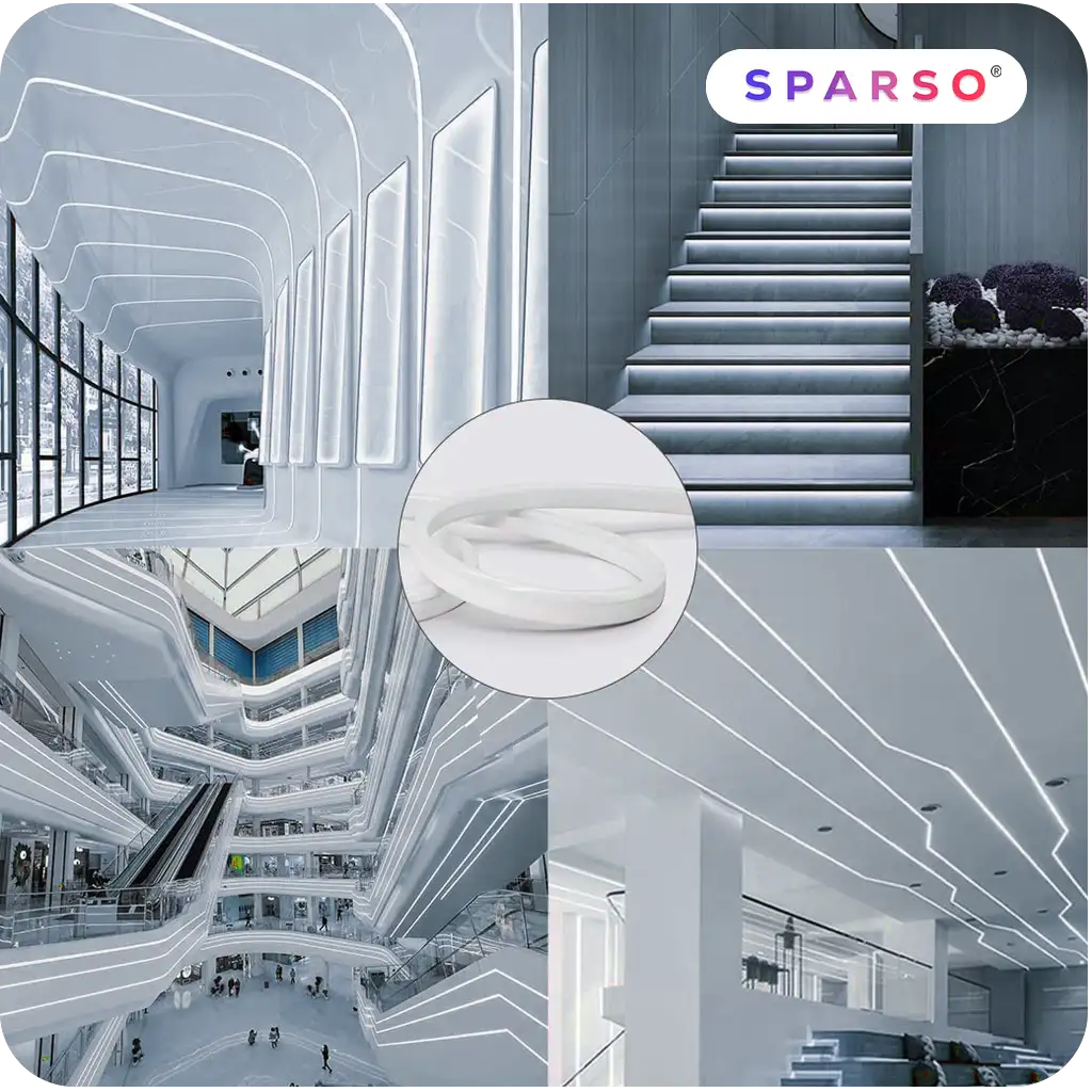 Sparso taśma LED Neon 1m 230V 6000K IP67 zimna biała wodoodporna Szerokie zastosowanie w domu i na zewnątrz