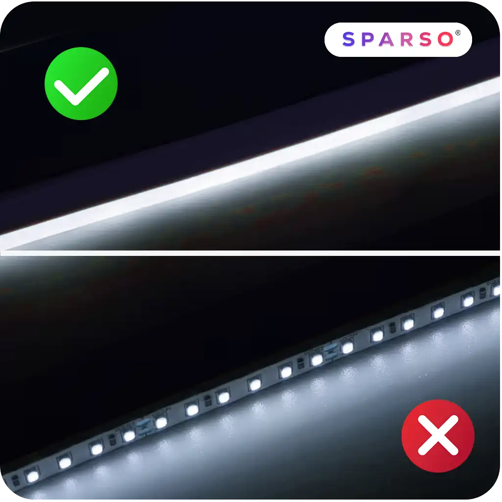 Sparso taśma LED Neon 1m 230V 6000K IP67 zimna biała wodoodporna Aż 120 diod na metr – mocne i Równomierna linia światła