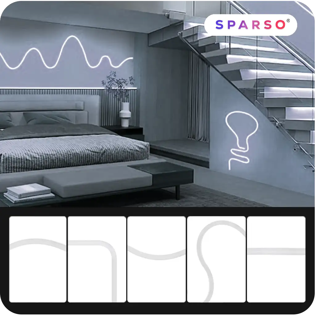 Sparso taśma LED Neon 1m 230V 6000K IP67 zimna biała wodoodporna Wygodny montaż i precyzyjne dopasowanie