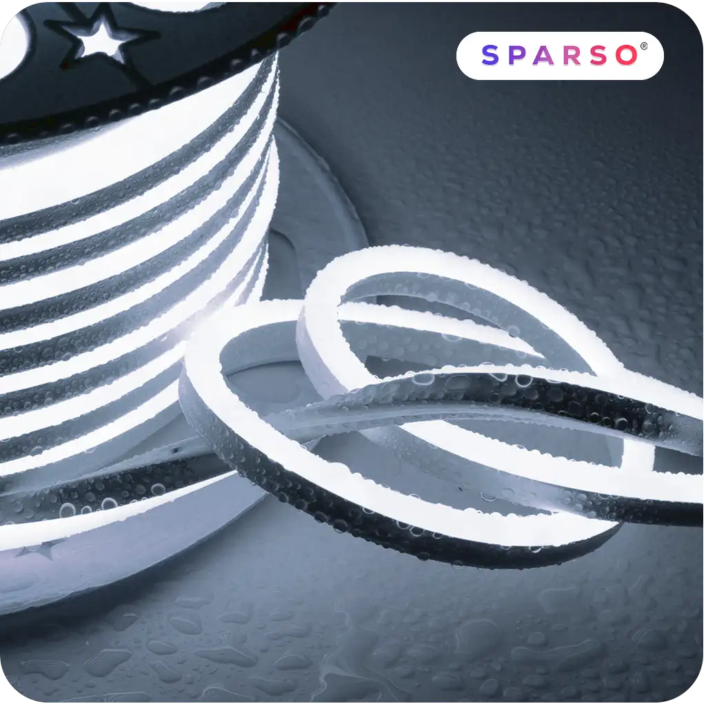 Sparso taśma LED Neon 1m 230V 6000K IP67 zimna biała wodoodporna wodoodporna konstrukcja