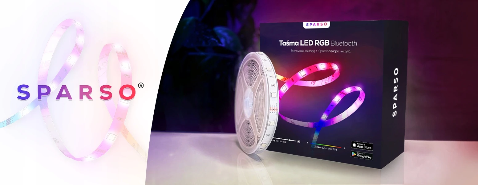 Sparso oświetlenie LED 10M 230V 12V Oryginalny Zestaw z taśmą LED marki Sparso 11w1