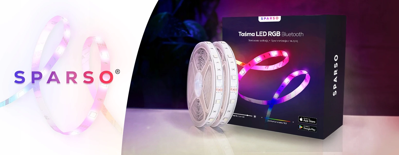 Sparso oświetlenie LED 30M 230V 12V Oryginalny Zestaw z taśmą LED marki Sparso 11w1