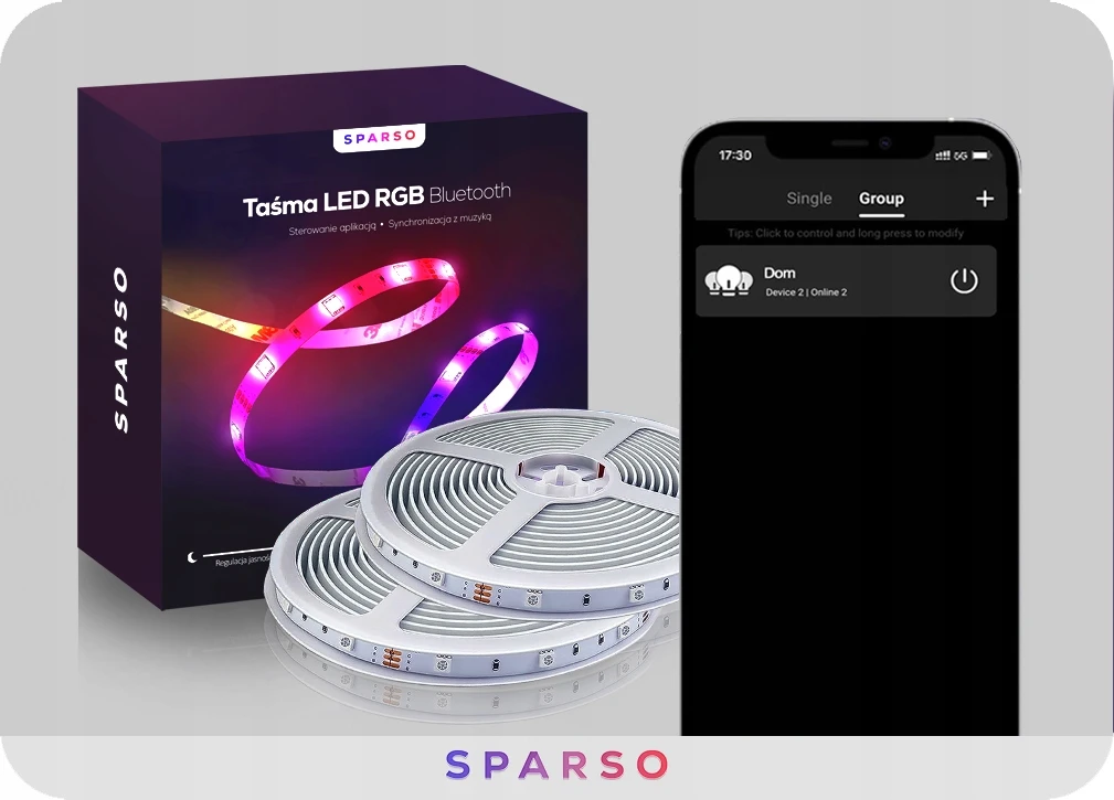 Sparso oświetlenie LED 30M 230V 12V grupowanie